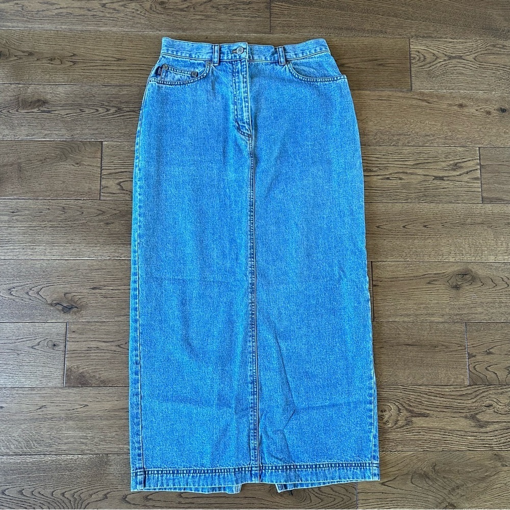 Vintage Lauren Jeans Ralph Lauren Maxi Denim Skirt Sz 6 100% Cotton